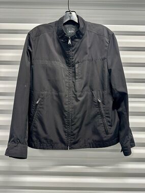 BOSS Hugo Boss Men's Black Lightweight Nylon Zip-Up Jacket size small